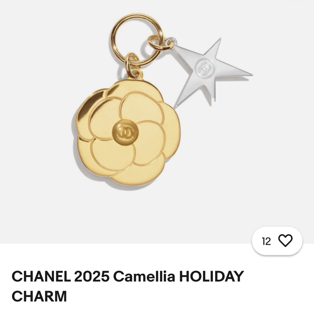 Chanel Gold Camellia and Silver Star Charm